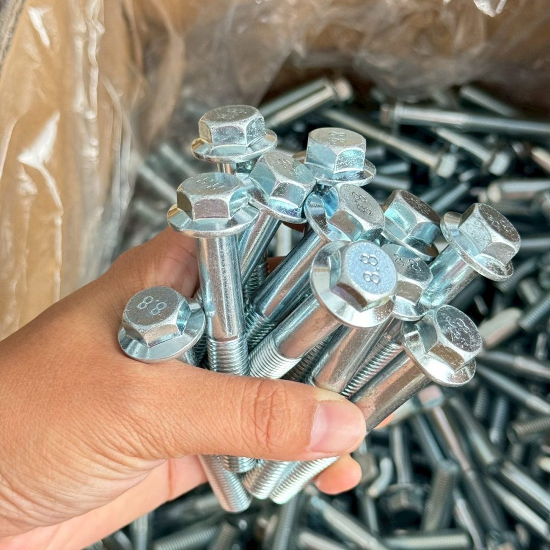 สกรูหัวเหลี่ยมติดจาน/ติดแหวนชุบขาว 8.8 - Image 6
