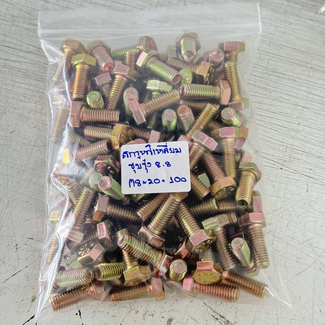 สกรูหัวเหลี่ยมชุบทองเหลือง - Image 2